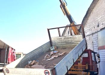 MERCEDES 814 RIBALTABILE TRILATERALE CON GRU EFFER 4000, 2 SFILI + JIB 1 SFILI