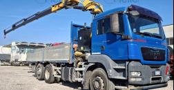MAN TGS 26.400 FLAT TRUCK WITH EFFER CRANE